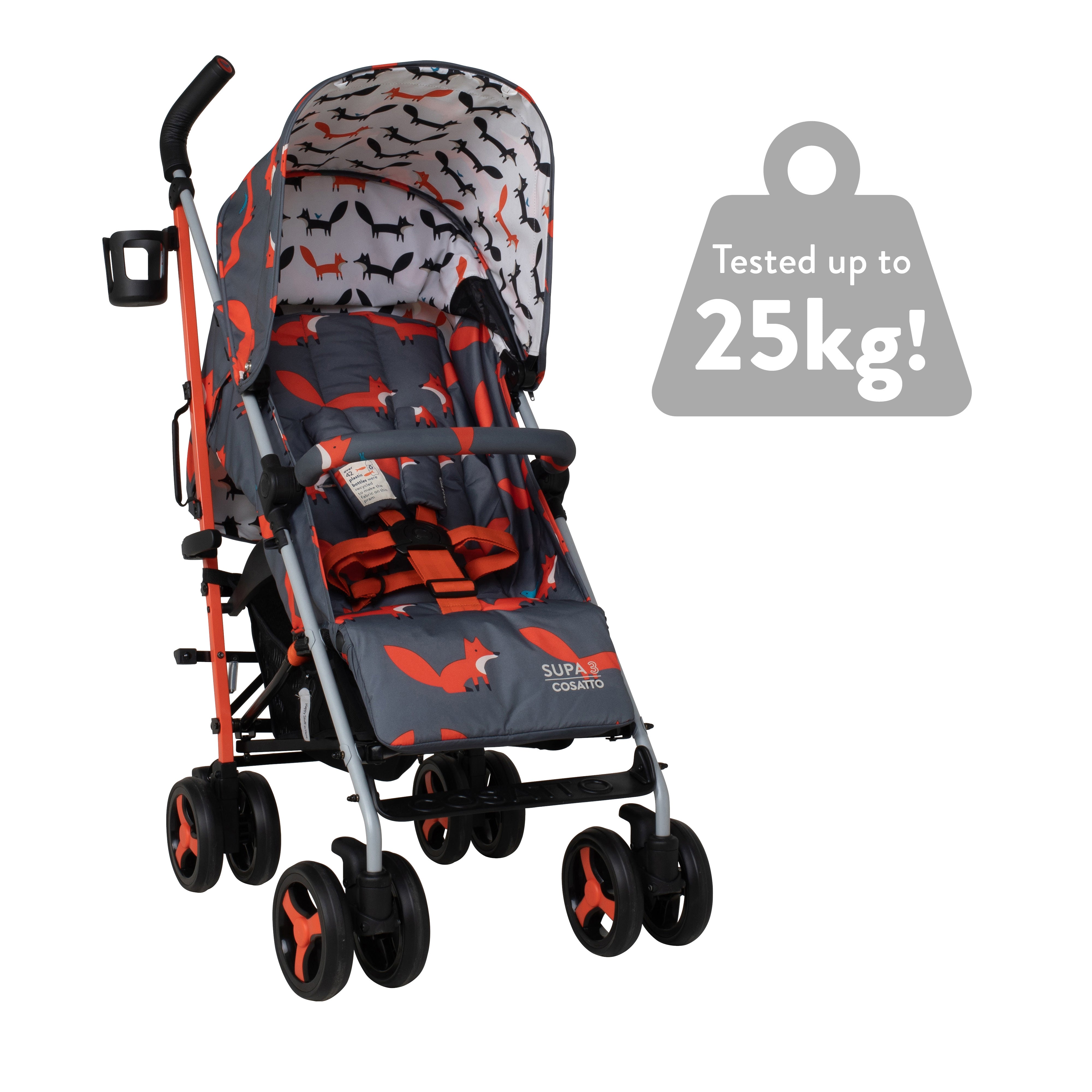 Supa 3 Stroller Charcoal Mister Fox